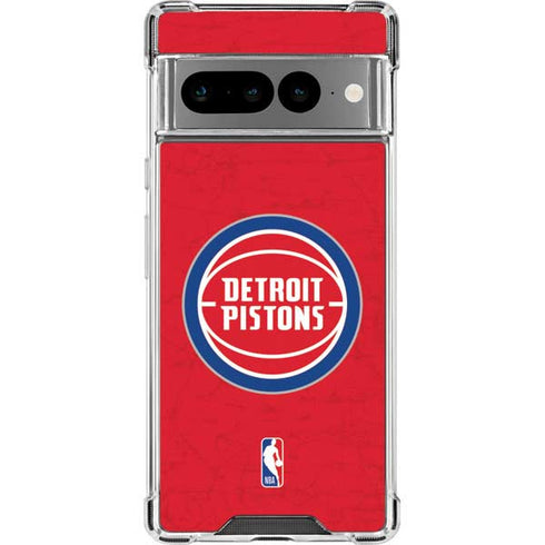 NBA Detroit Pistons Distressed Google Pixel 7 Pro Clear Case